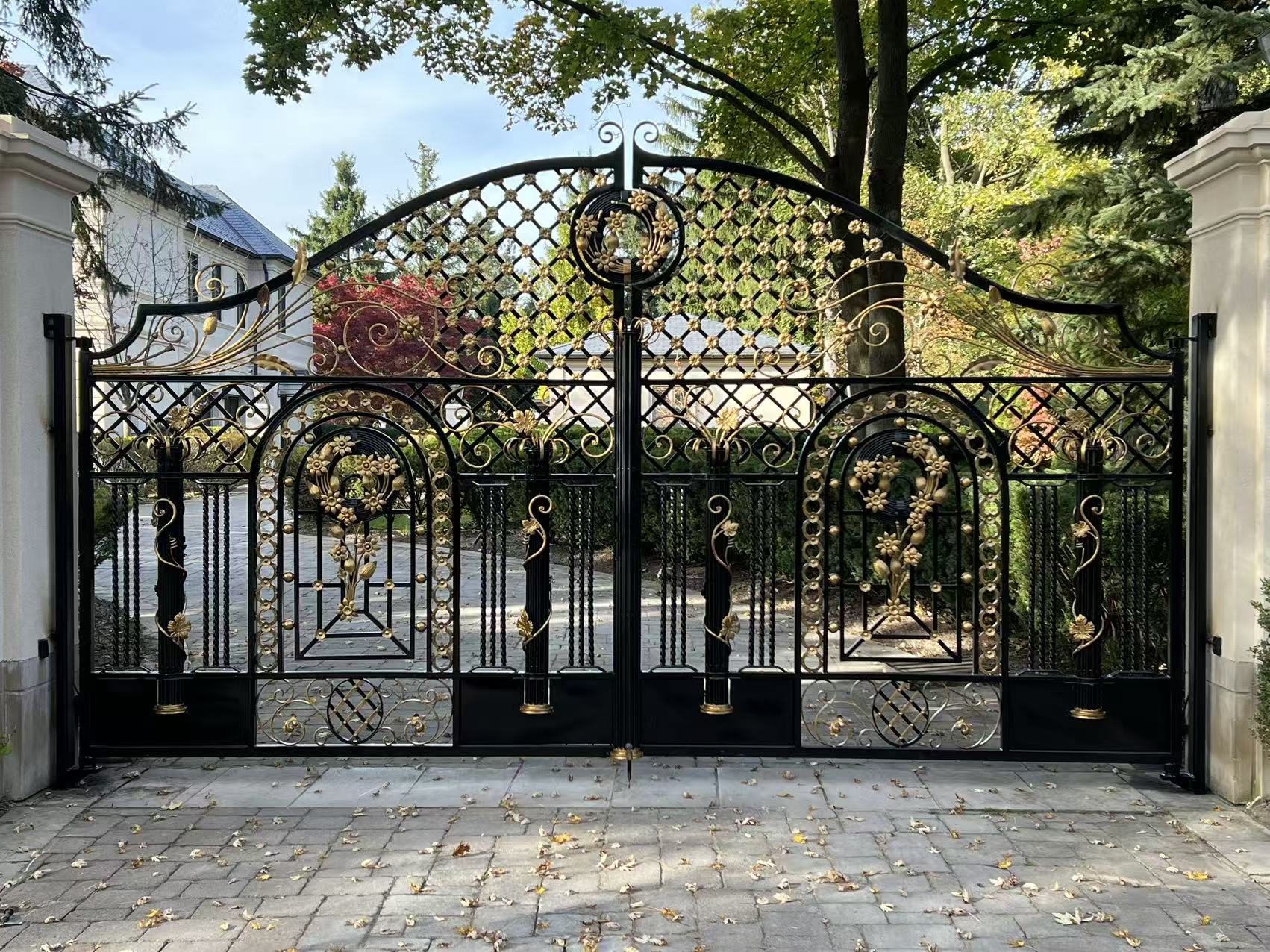 Ornamental luxury driveway gate